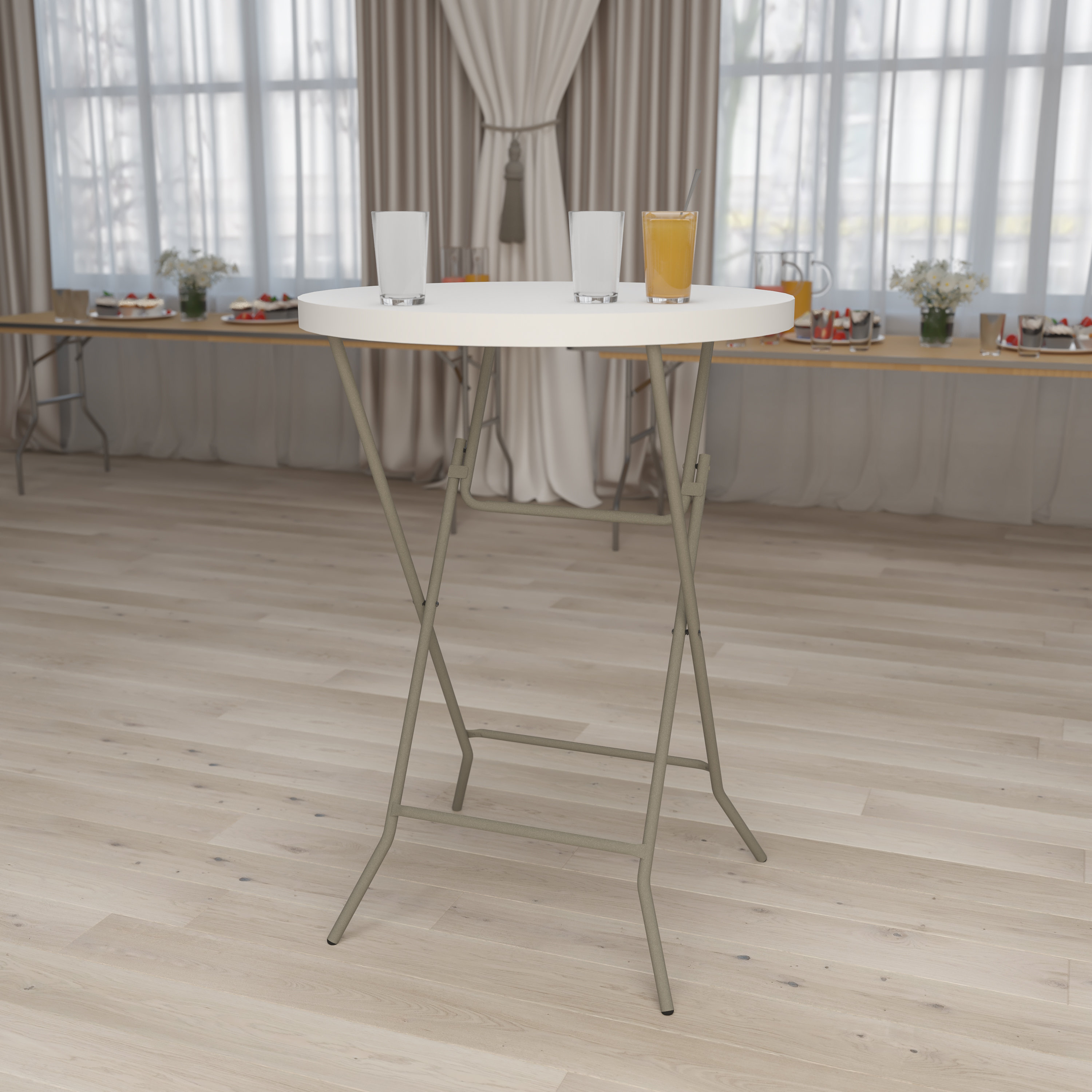 Flash Furniture Parker Round Plastic Bar Height Folding Event Table Reviews Wayfair